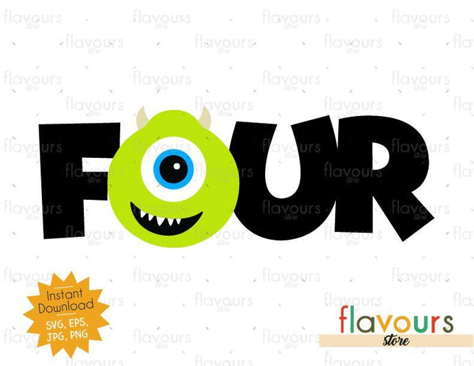 Four - Mike Monsters Inc - Instant Download - SVG FILES - FlavoursStore