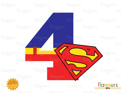 Four - Superman - SVG Cut File - FlavoursStore