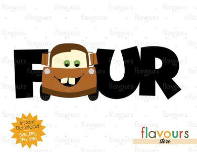 Four - Tow Mater - Cars - Instant Download - SVG FILES - FlavoursStore