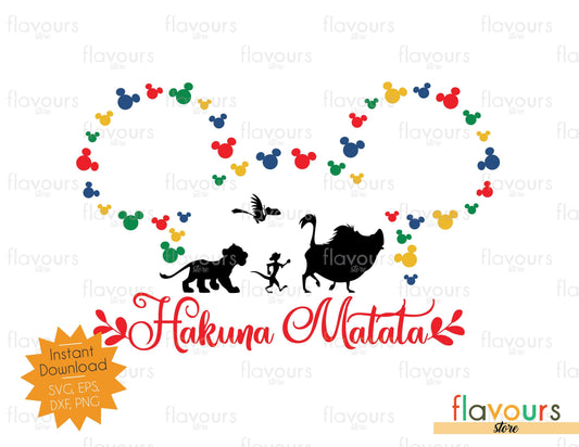 Hakuna Matata Mickey Christmas Heads Outline - Disney Christmas - SVG Cut File - FlavoursStore