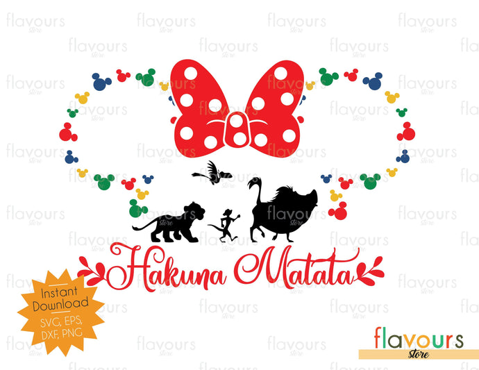 Hakuna Matata Minnie Christmas Heads Outline - Disney Christmas - SVG Cut File - FlavoursStore