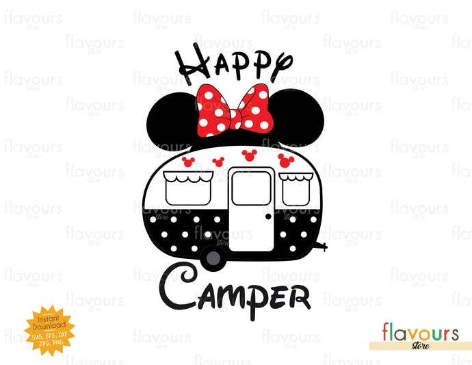 Happy Camper, Minnie Ears - SVG Cut File - FlavoursStore