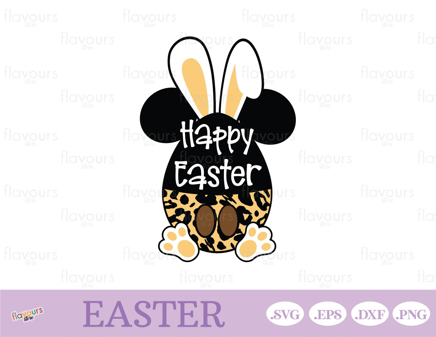 Happy Easter Mickey Bunny Egg - SVG Cut File - FlavoursStore