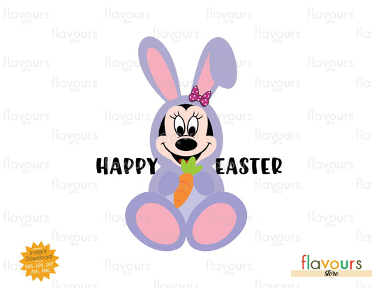 Happy Easter Minnie Rabbit - SVG Cut File - FlavoursStore