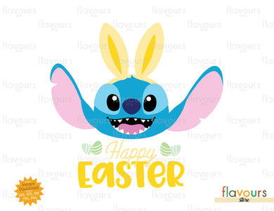 Happy Easter Stitch Bunny Ears - SVG Cut File - FlavoursStore
