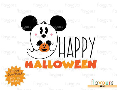Happy Halloween Mickey Ghost - SVG Cut File - FlavoursStore