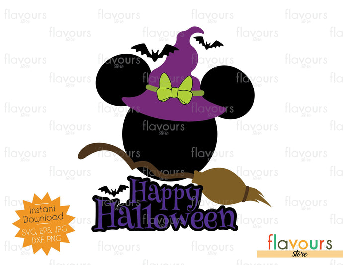 Happy Halloween Minnie Witch - SVG Cut File - FlavoursStore
