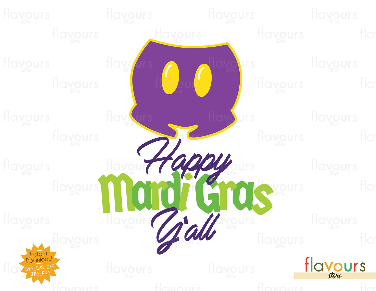 Happy Mardi Gras Y'all - Mickey Pants - SVG Cut File - FlavoursStore