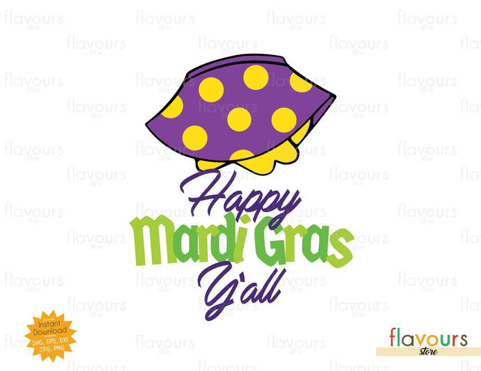 Happy Mardi Gras Y'all - Minnie Dress - SVG Cut File - FlavoursStore