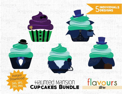 Haunted Mansion Cupcakes Bundle - 5 Designs - SVG Cut Files - FlavoursStore