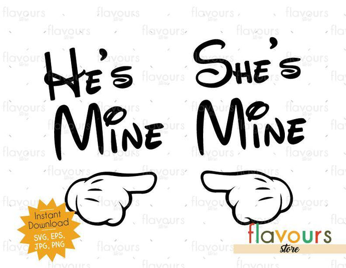 He's Mine and She's mine - Instant Download - SVG Cut File - FlavoursStore