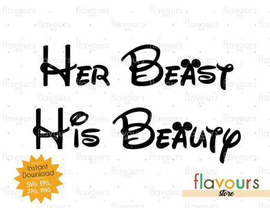 Her Beast His Beauty Ears - Instant Download - SVG Cut File - FlavoursStore