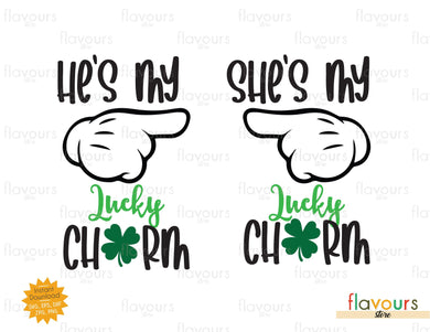 He's My Lucky Charm - She's My Lucky Charm - SVG Cut File - FlavoursStore