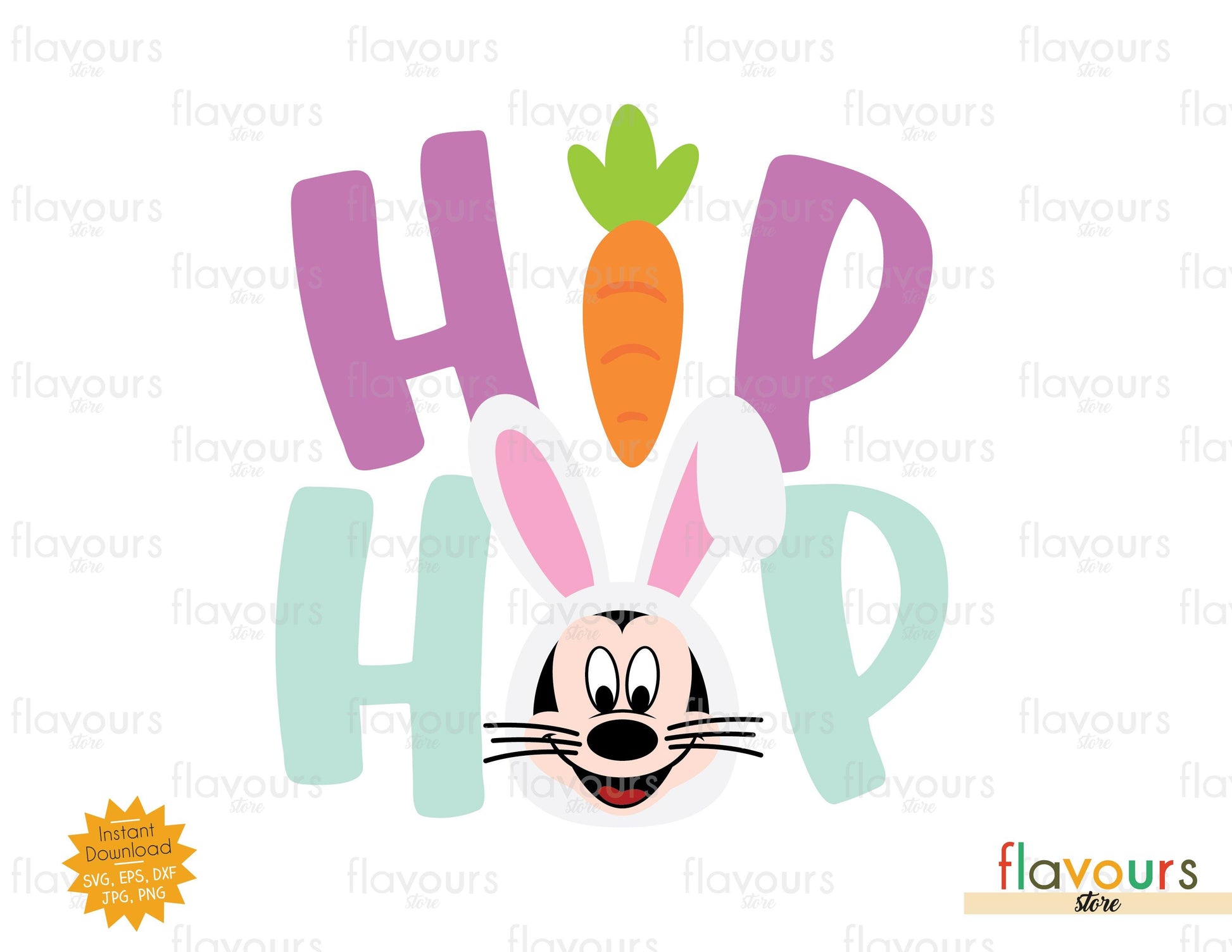 Hip Hop Mickey Bunny Ears - SVG Cut File - FlavoursStore