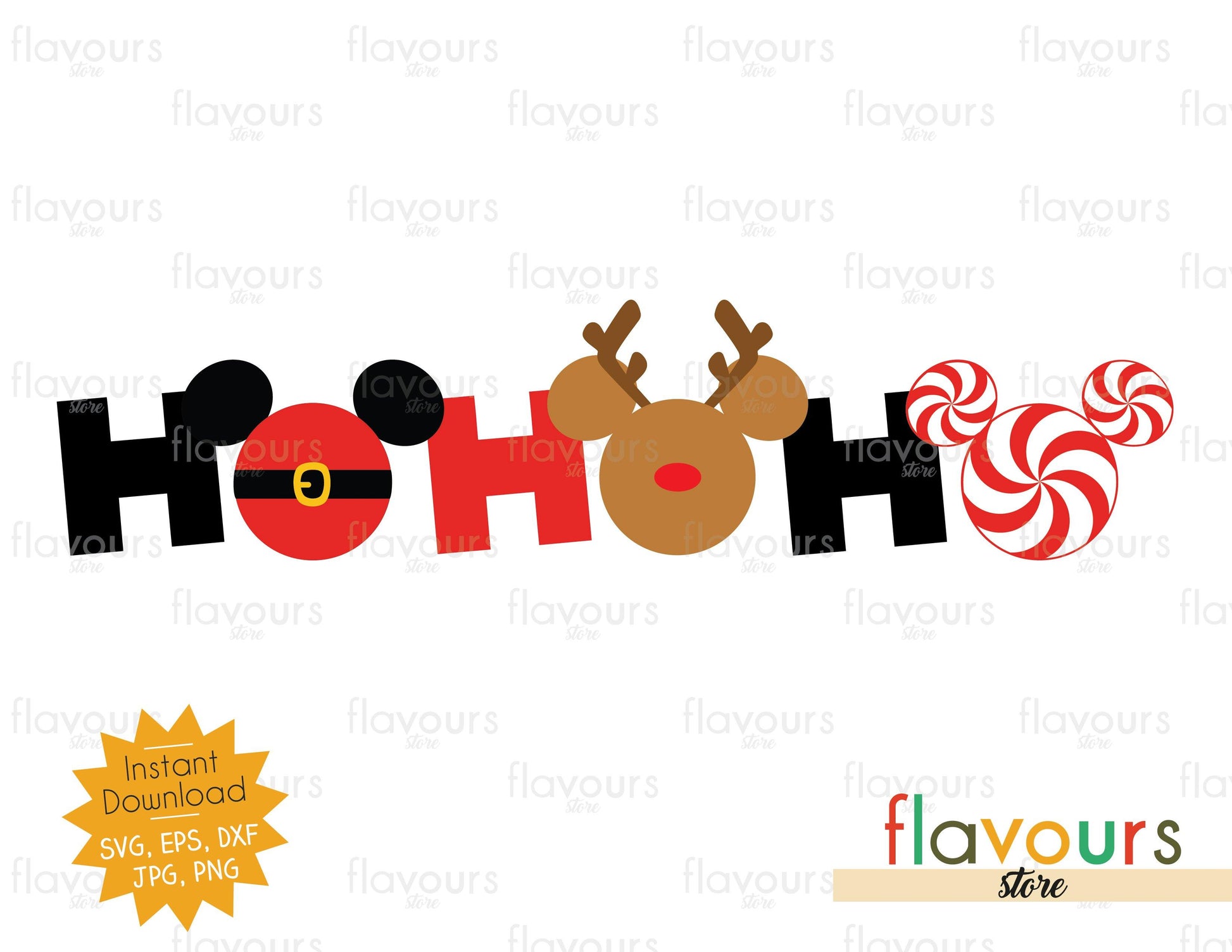 Ho Ho Ho - Mickey Ears - SVG Cut File - FlavoursStore