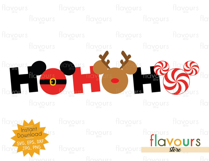 Ho Ho Ho - Mickey Ears - SVG Cut File - FlavoursStore