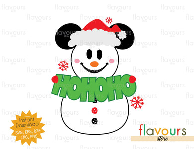 Ho Ho Ho Mickey Snowman - SVG Cut File - FlavoursStore