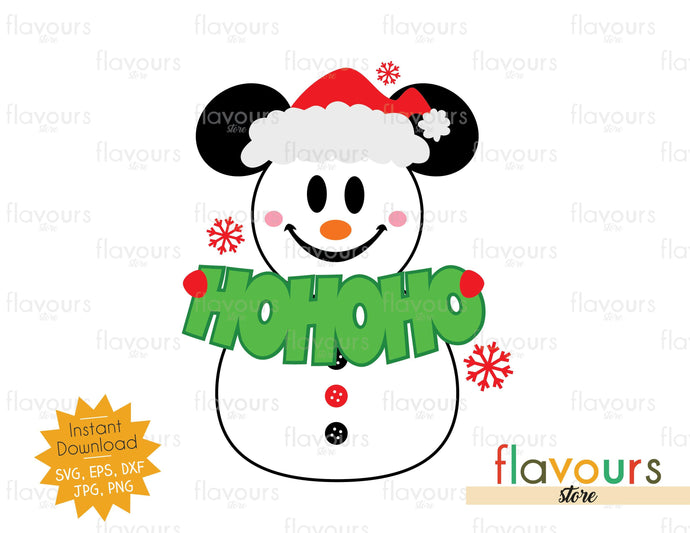 Ho Ho Ho Mickey Snowman - SVG Cut File - FlavoursStore