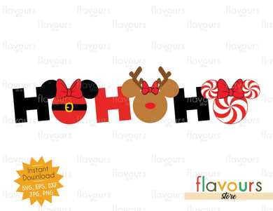 Ho Ho Ho - Minnie Ears - SVG Cut File - FlavoursStore