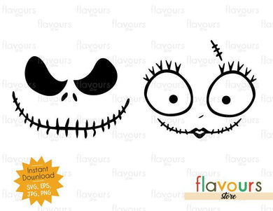 Jack And Sally - Halloween - SVG Cut File - FlavoursStore