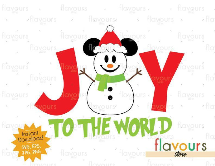 Joy to the World - Mickey Snowman - SVG Cut File - FlavoursStore