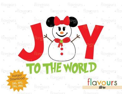 Joy to the World - Minnie Snowman - SVG Cut File - FlavoursStore