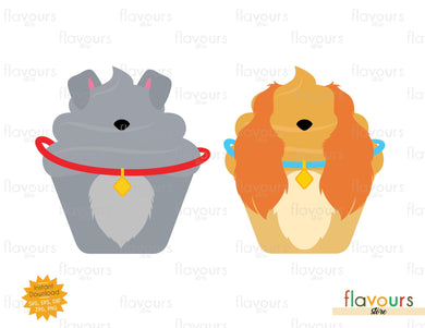 The Lady and The Tramp - Disney Cupcakes - SVG Cut Files - FlavoursStore