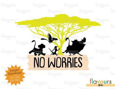 No Worries - Tree Of Life - Lion King - Disney - Cuttable Design Files (SVG, EPS, JPG, PNG) For Silhouette and Cricut - FlavoursStore