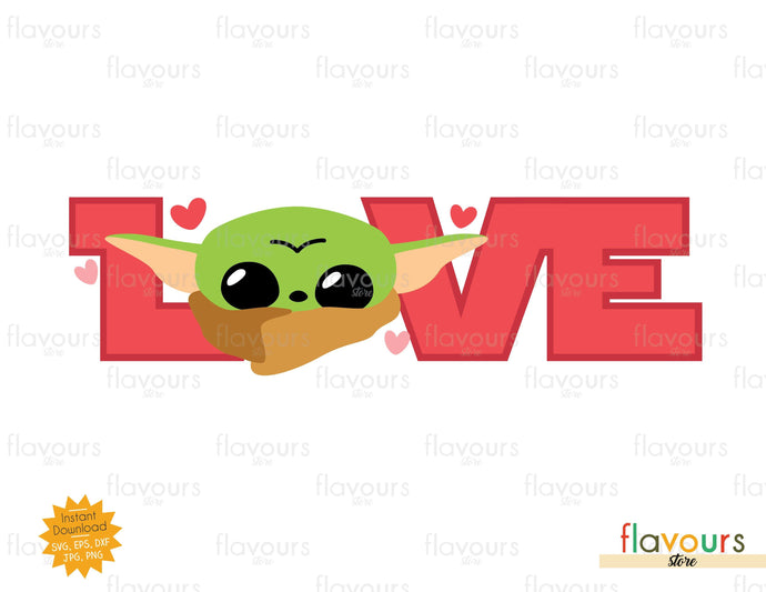 Love - Baby Yoda - SVG Cut File - FlavoursStore