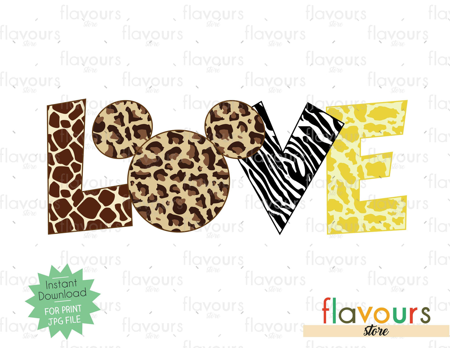 Love - Mickey Ears - Animal Kingdom  - Digital Files Printables - FlavoursStore