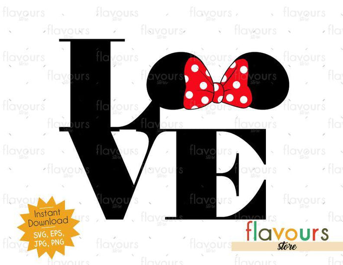 Love Minnie Ears - Instant Download - SVG Cut File - FlavoursStore