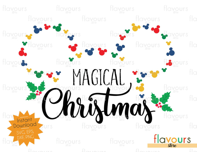 Magical Christmas Mickey Heads Outline - SVG Cut File - FlavoursStore