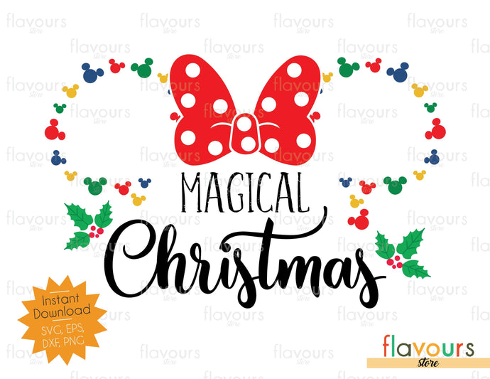 Magical Christmas Minnie Heads Outline - Disney Christmas - Cuttable Design Files - FlavoursStore