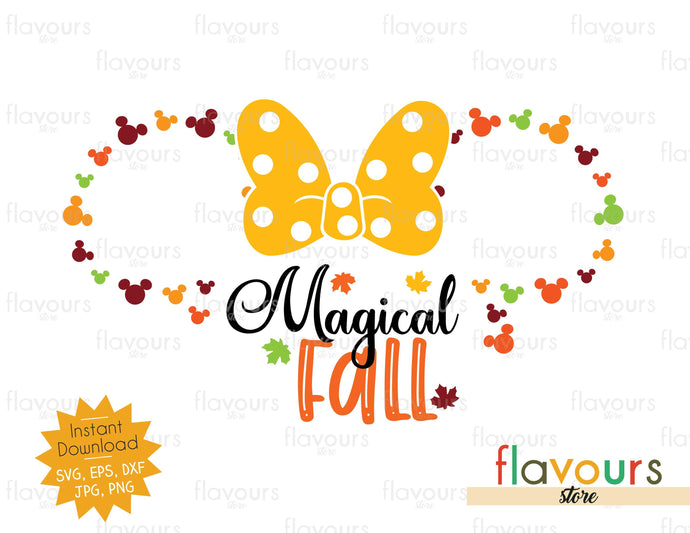 Magical Fall Minnie Head Outline - SVG Cut Files - FlavoursStore