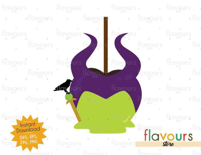 Maleficent Caramel Apple - Halloween - SVG Cut File - FlavoursStore