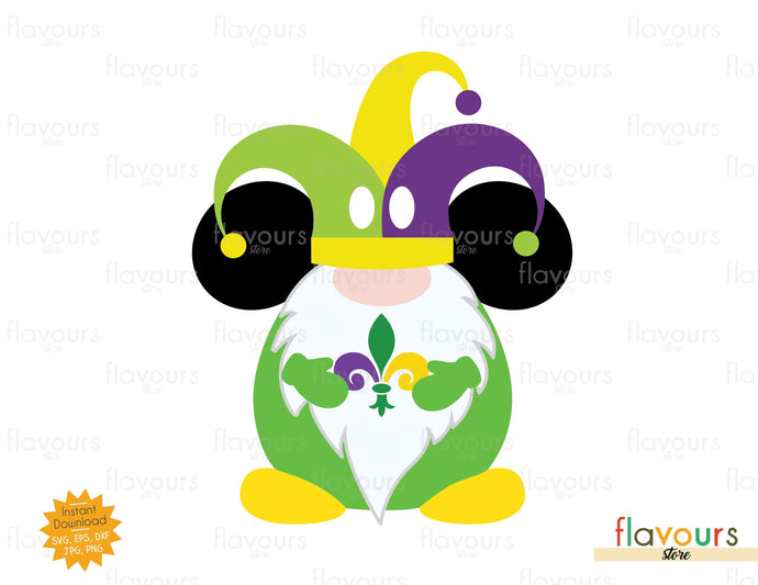 Mardi Gras - Mickey Gnome - SVG Cut File - FlavoursStore