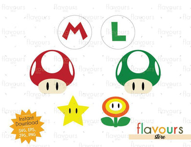 Mario Bros Set - Instant Download - SVG Cut File - FlavoursStore