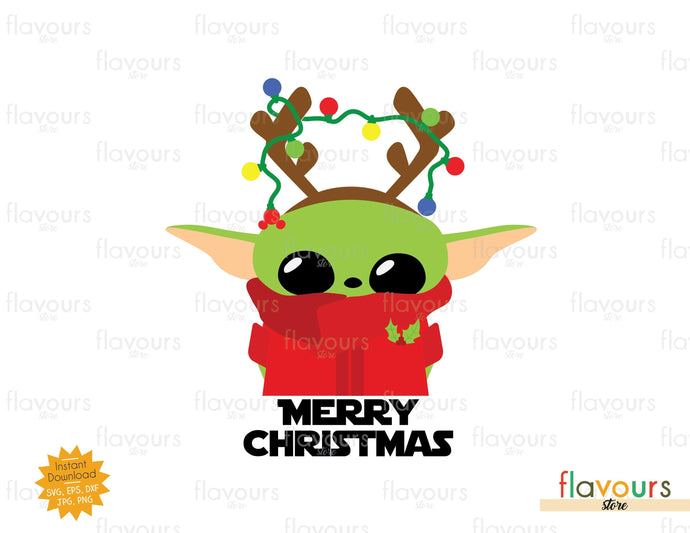 Merry Christmas Baby Yoda Reindeer - SVG Cut File - FlavoursStore