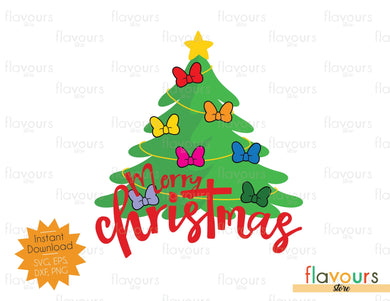 Merry Christmas Minnie Bows Tree - SVG Cut File - FlavoursStore