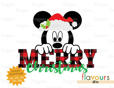 Merry Christmas Buffalo Plaid - Mickey - SVG Cut File - FlavoursStore