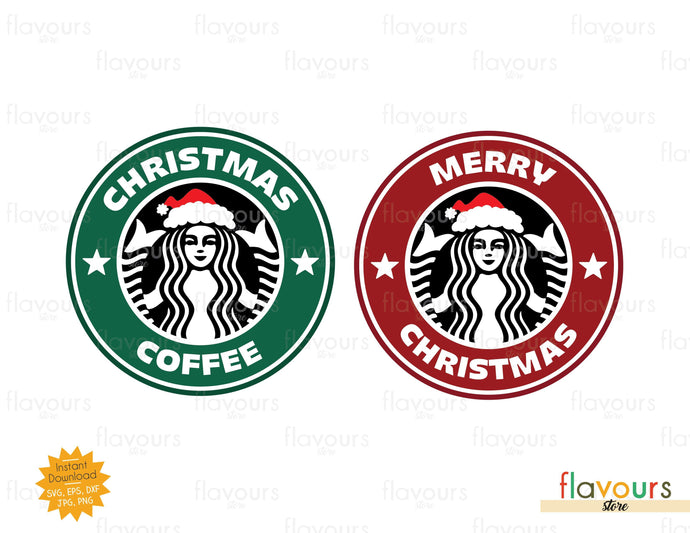 Merry Christmas Coffee Starbucks - SVG Cut File - FlavoursStore