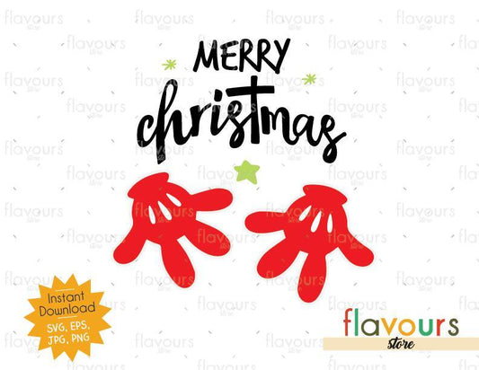 Merry Christmas Mickey Gloves - SVG Cut File - FlavoursStore