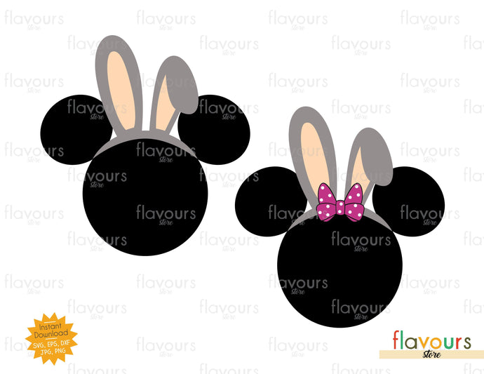 Mickey and Minnie Bunny Ears - SVG Cut File - FlavoursStore