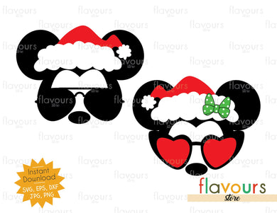 Mickey and Minnie Christmas Sunglasses - SVG Cut File - FlavoursStore