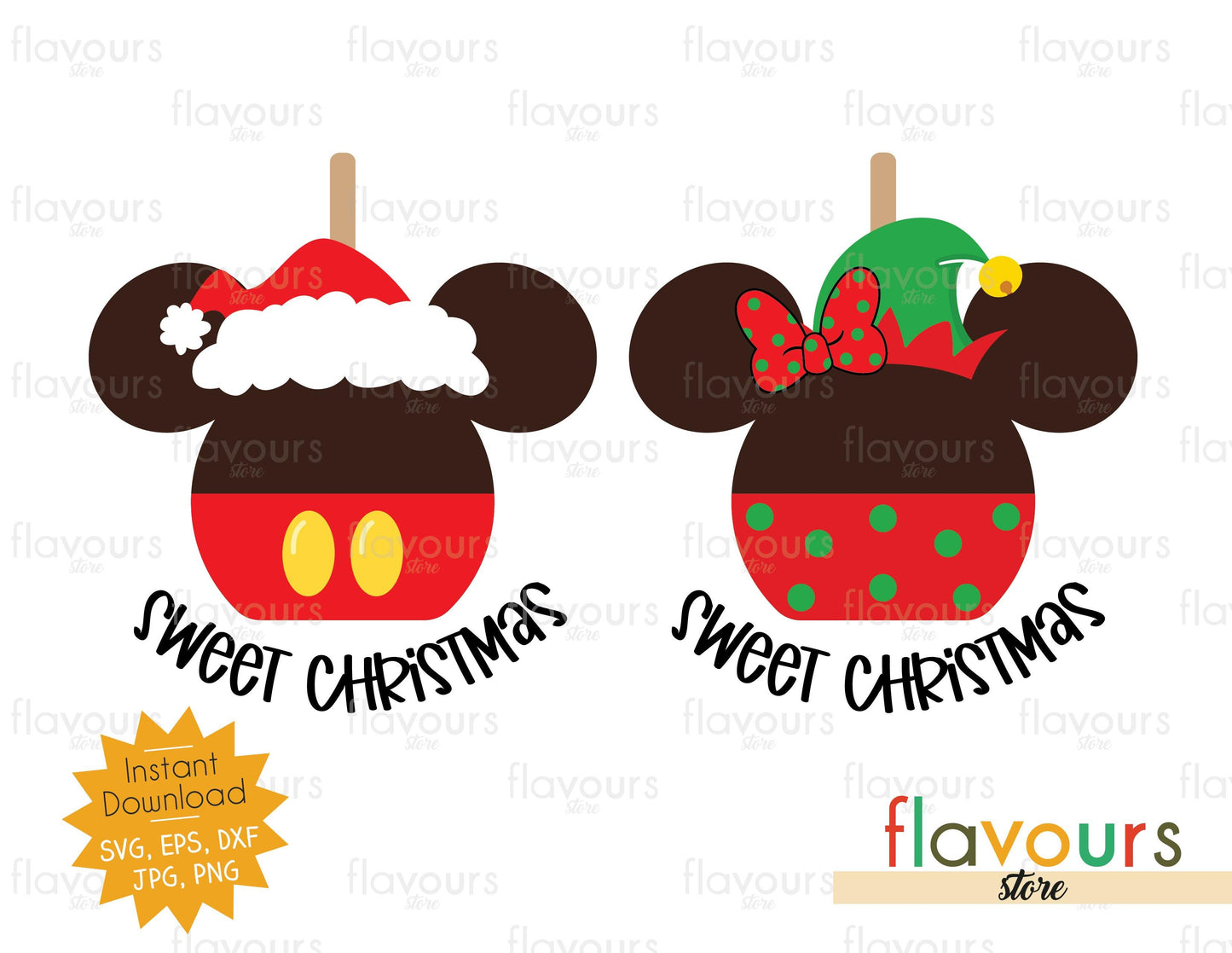 Mickey and Minnie Christmas Treats - SVG Cut File - FlavoursStore