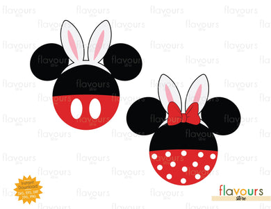 Mickey and Minnie Easter Ears - SVG Cut File - FlavoursStore