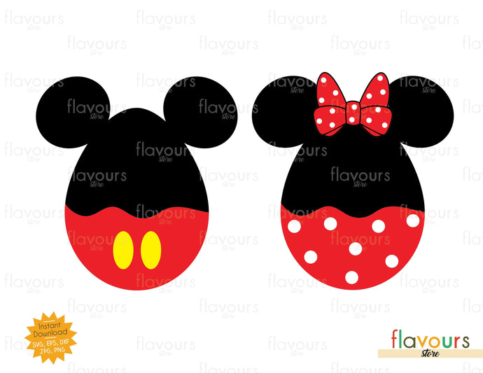 Mickey and Minnie Easter Egg - SVG Cut File - FlavoursStore