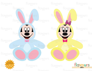 Mickey And Minnie Easter Rabbit - SVG Cut File - FlavoursStore