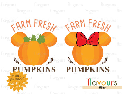 Mickey And Minnie Farm Fresh Pumpkin - SVG Cut Files - FlavoursStore