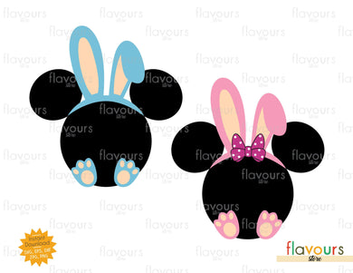 Mickey and Minnie Feet and Bunny Ears - SVG Cut File - FlavoursStore